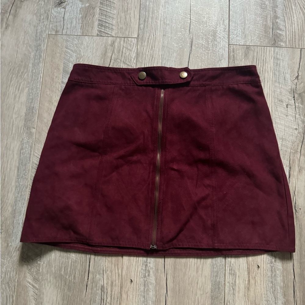 Red Suede Skirt